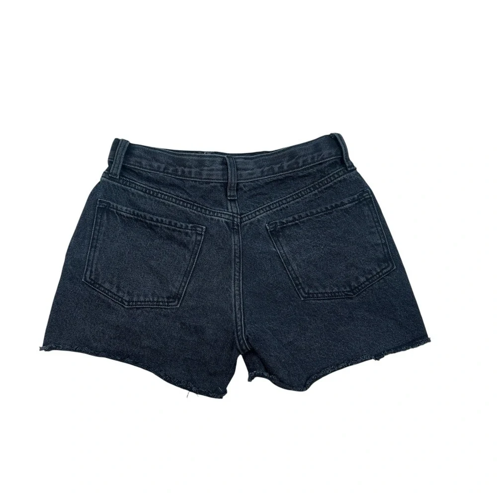 Old Navy Shorts Girls 14‎ Adjust Black Denim High Rise Slouchy Straight Raw Hem